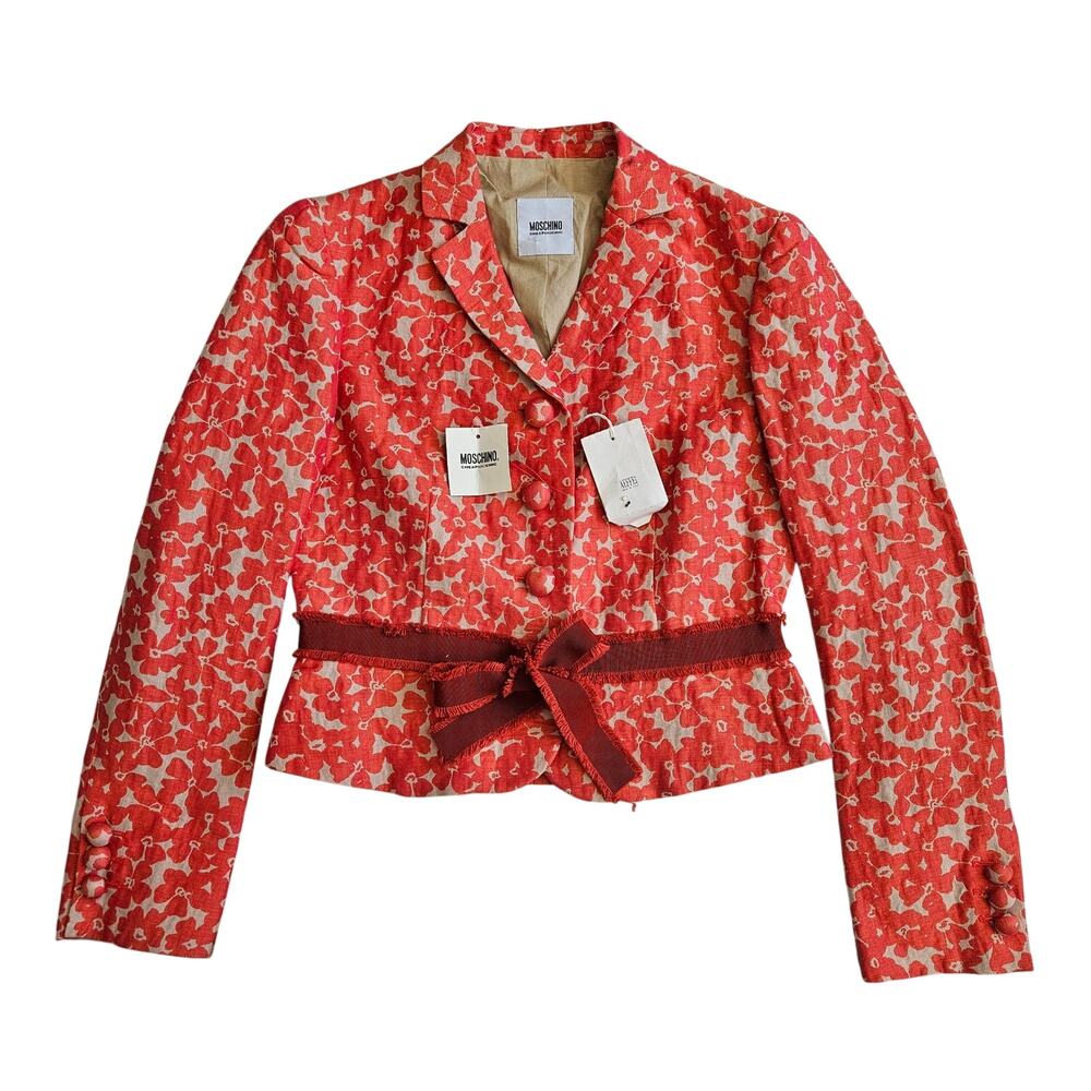 NWT Moschino Cheap & Chic Linen Blend Floral Blazer Jacket - Size 8